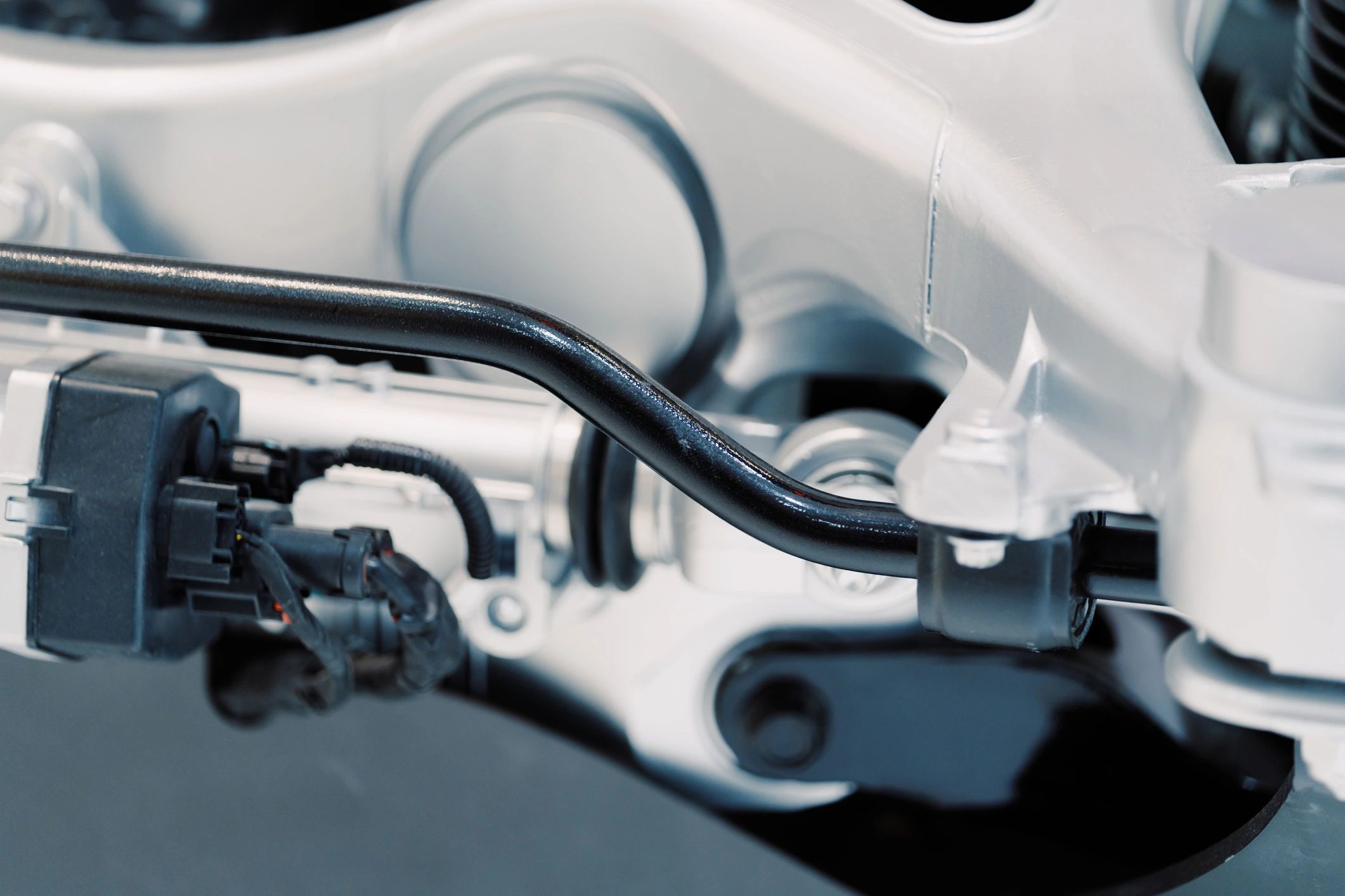 Vehicle suspension system being inspected